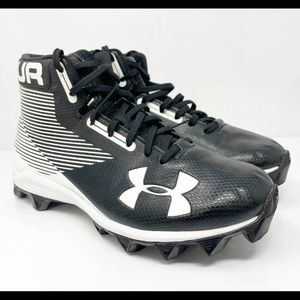Under Armour Boys Hammer Mid 1300750-011 Black Football Youth Size 6